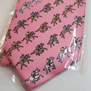 Mens Silk Tie with Horse and Jockey Pattern